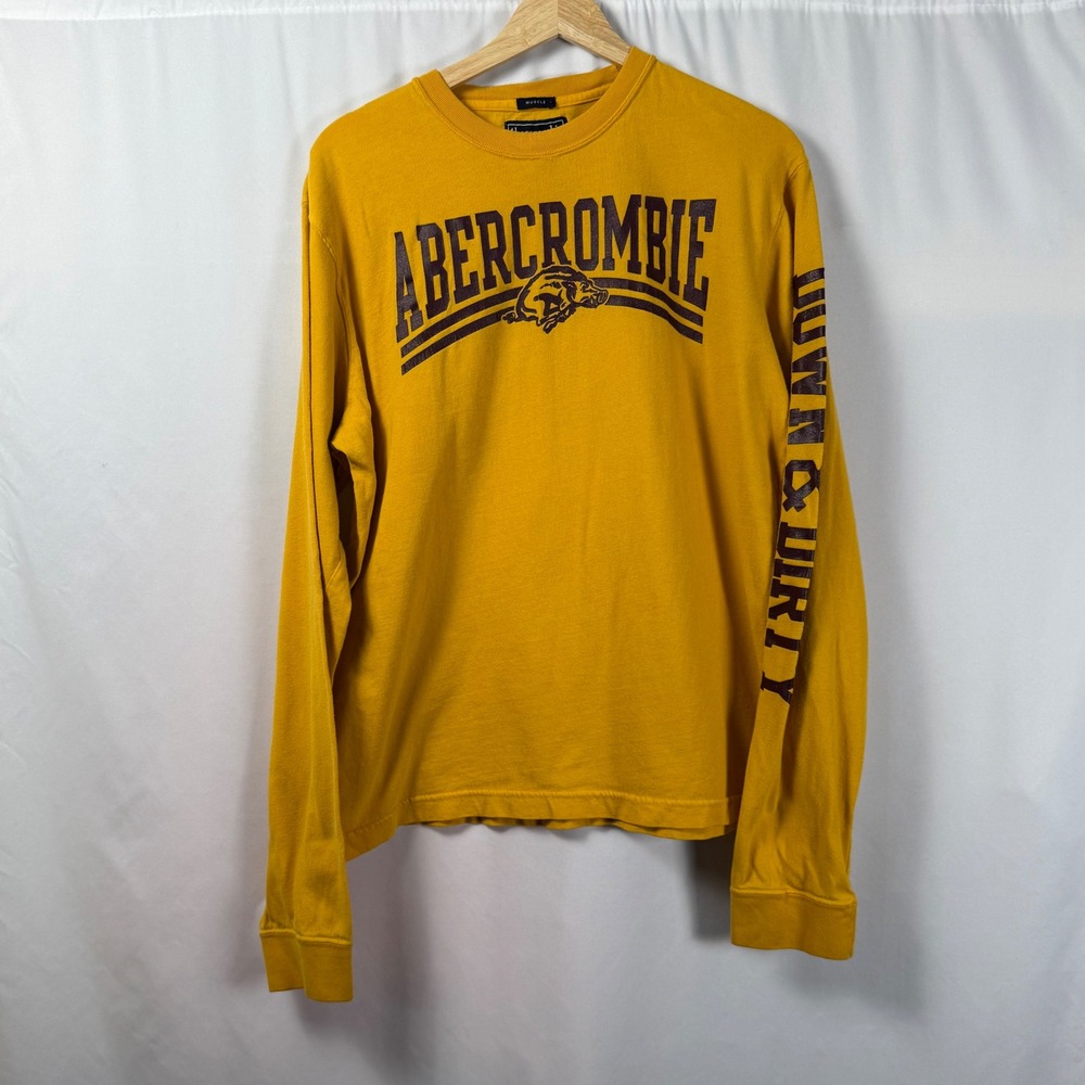Abercrombie & Fitch‎ Arkansas Razorbacks Muscle Fit LS Tee Vintage Y2K Mens XL